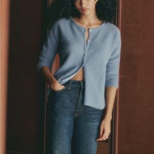 Sezane Gaspard Cardigan in Vintage Blue